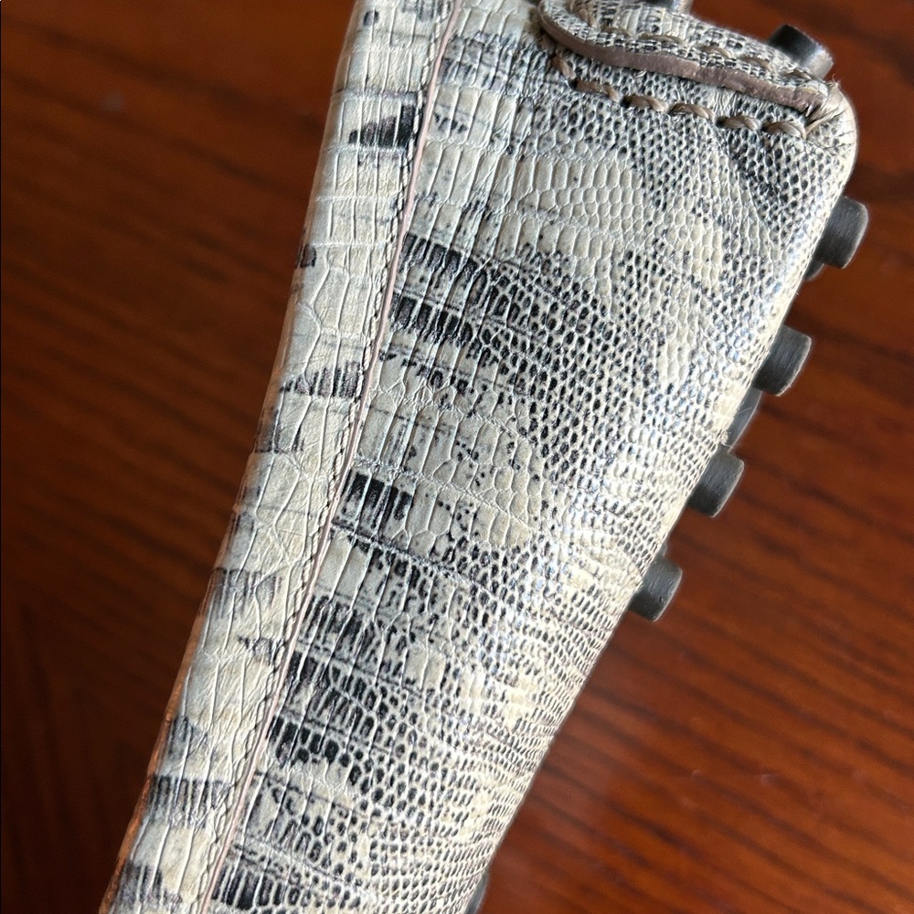 Tory Burch Kendrick Driver Python Moccasin Slip O… - image 4